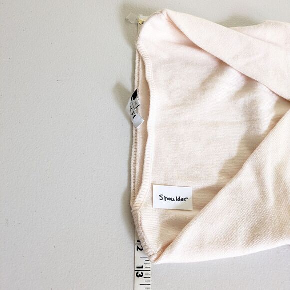 LOBA Revolve Kristhel Sweater Soft Pink Boat Neck Crop Size XS Ribbed Cuffs - Picture 8 of 10